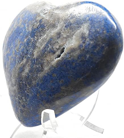 29 Inch Blue Dumortierite Heart with Quartz Stand