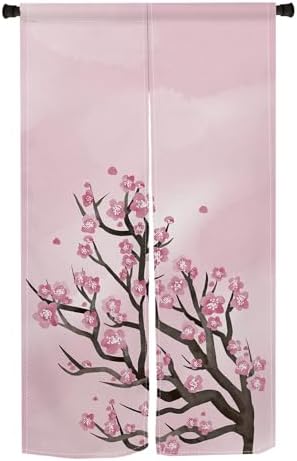 Bloomy Cherry Tree Printed Noren Door Curtain 34x60