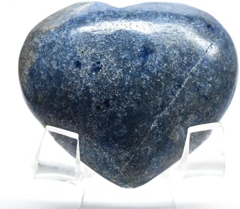 49mm Rich Blue Dumortierite Heart With Quartz Inclusions
