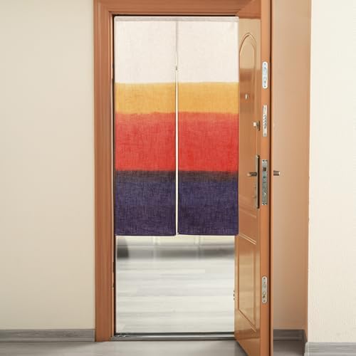 Japanese Noren Doorway Curtain - Crimson Twilight