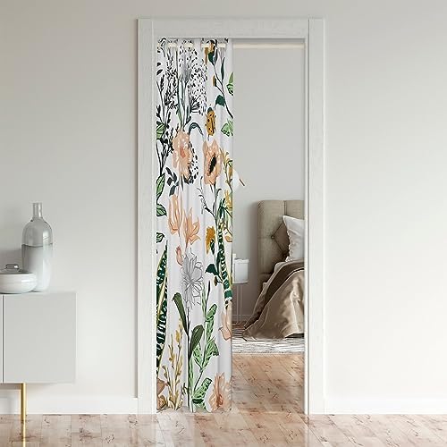 Floral Door Curtain for Privacy 42x80 Inch