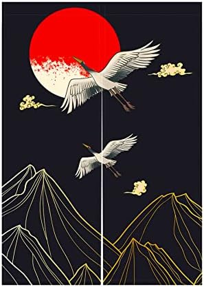 LIGICKY Japanese Style Cranes Door Curtain