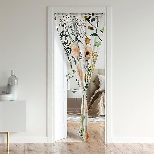 Floral Door Curtain for Privacy 42x80 Inch