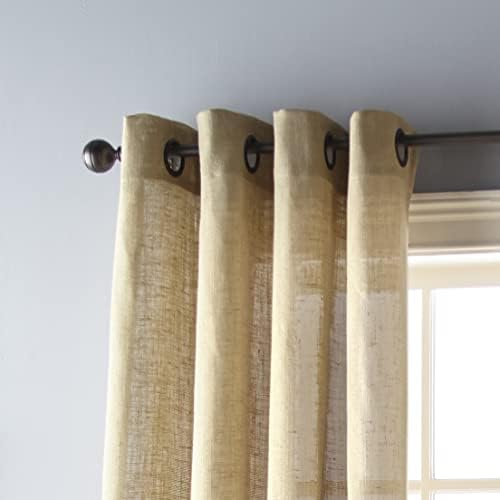 Grand Avenue 100 Jute Linen Sheer Curtain Panel Tan