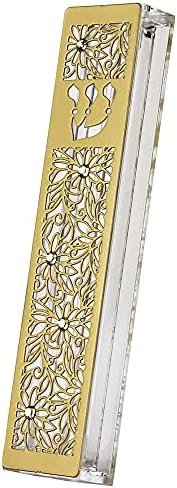 YourHolyLandStore Modern Jewish Mezuzah Case - Flowers - Hand Made in Israel 1