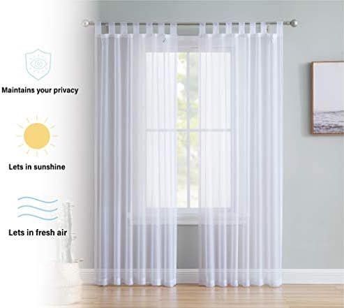 HLC ME White Tab Top Panels 54x95 Inch Set of 2