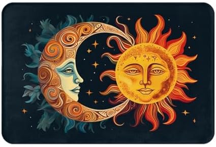Stars and Sun Moon Welcome Door Mat 16x24in