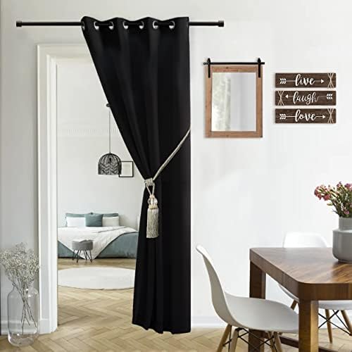 XTMYI 96 Inch Blackout Curtain Panel Black with Grommet Top