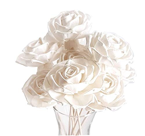 10 Rosa Wedding Bell Rose Sola Flower Diffuser Set
