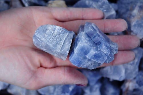 Fantasia Blue Calcite Rough Stones 1 lb AAA Grade