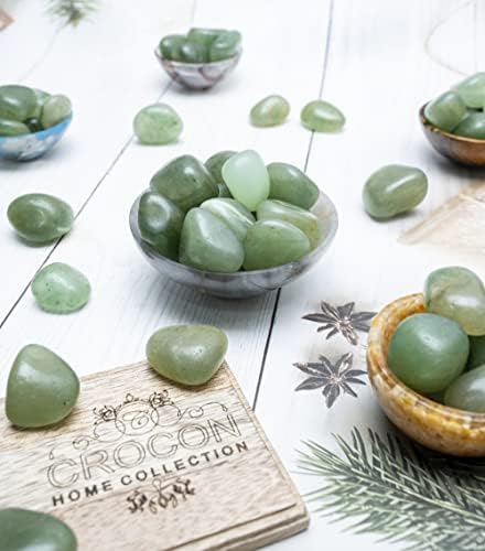 Crocon Green Jade Tumbled Stones 1LB Natural Crystal Kit