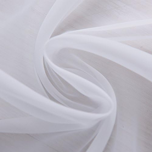 NICETOWN Extra Wide Sheer Curtain Panel - White 100x95 Rod Pocket