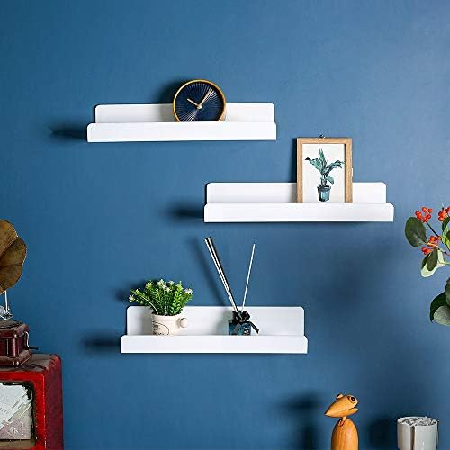 6 PCS White Wall Floating Shelf 15 Inch Acrylic Ledge Display Organizer
