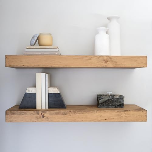 Modern Floating Shelves 3 Inches Thick Set of 2