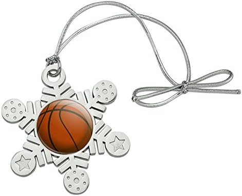 Graphic More Basketball Ball Metal Snowflake Christmas Tree Ornament