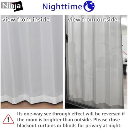 One-Way Privacy Lace Curtains Ninja 2 Panels Set