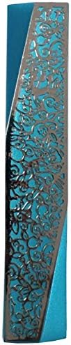 Geometric Turquoise Mezuzah Case with Pomegranate Judaica Art