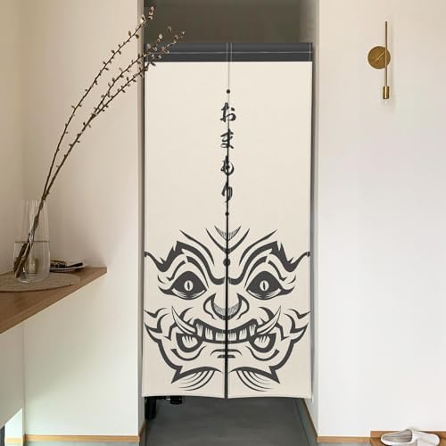 Traditional Japanese Noren Door Curtain with Funny Print