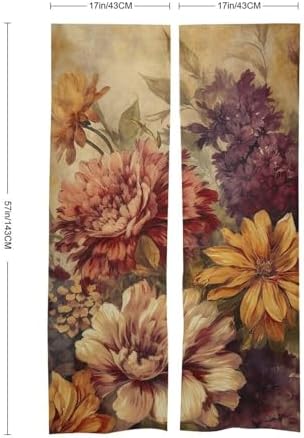 Japanese Noren Door Curtain with Yellow and Red Flowers Print