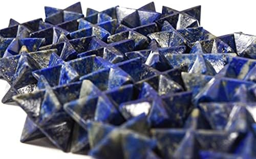 32mm Rich Blue Lapis Lazuli with Golden Iron Pyrite 8 Point Merkaba Star