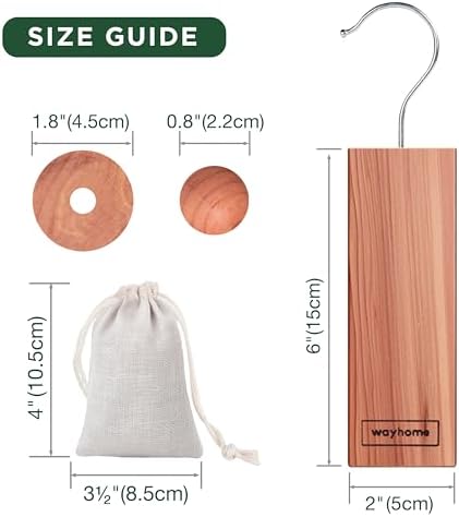 WAYHOME Cedar Blocks for Clothes Storage 40-Pack Natural Freshener