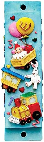 Train and Balloons Mezuzah Case Judaica Gift