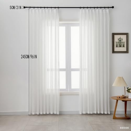 Lugotal Off White Sheer Curtain Panel 96 Inches Long