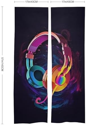 Color Gradient Music Door Curtain 57x17 Inches