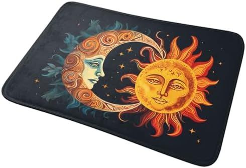 Stars and Sun Moon Welcome Door Mat 16x24in