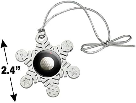 Golf Ball Moon Flag Golfing Metal Christmas Ornament