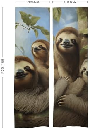 Sloth Family Door Cover Curtain 57x17 Inches