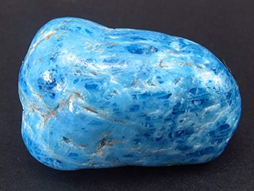 Neon Blue Apatite Tumbled Stone from Brazil 18 Inch