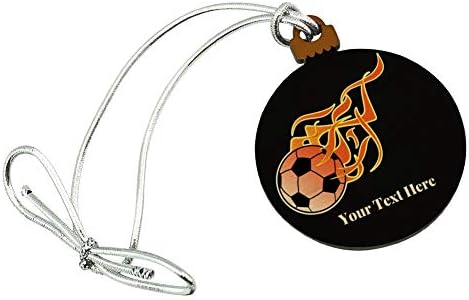 Personalized Custom Flaming Hot Soccer Ball Mini Wood Ornament