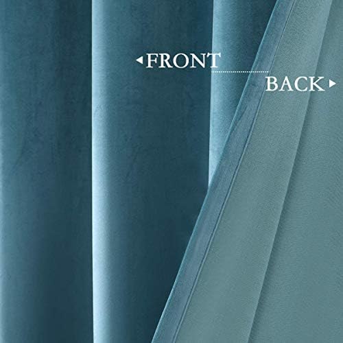 SPXTEX Turquoise Velvet Curtains 84 Inches Grommet Panels