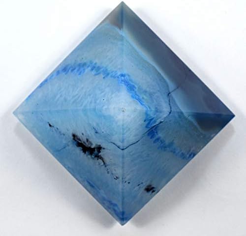 HQRP Dyed Blue Agate Pyramid with Clear Quartz Pebble