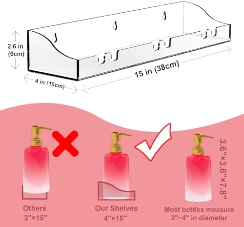Clear Acrylic Floating Shelves 2 Pack