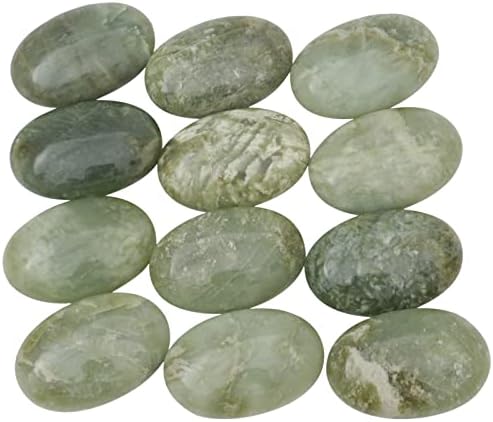 Loveliome Natural Jade Oval Polished Worry Stones