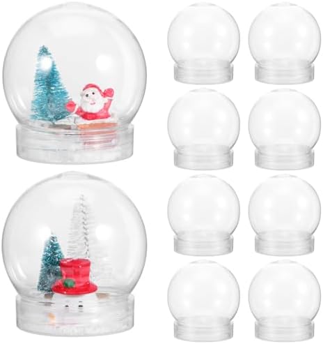 BESTOYARD 10Pcs Clear Snow Globes with Screw Cap DIY Decorations