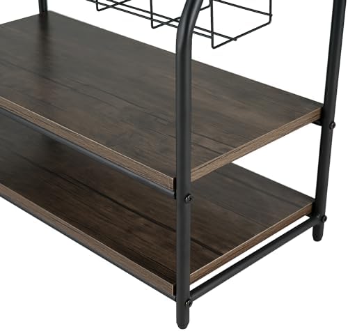 VECELO Magazine Rack Floor Standing with 2 Shelves Grey