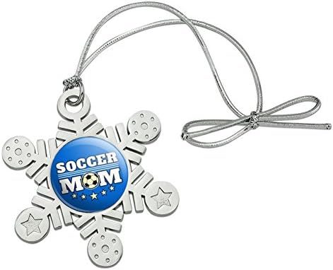 Soccer Mom Mother Sports Metal Snowflake Christmas Ornament
