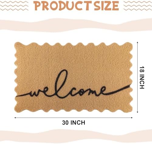 Scalloped Edge Welcome Doormat with Non Slip Backing