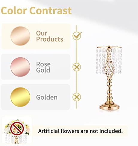 10 Pcs 193 Inches Tall Crystal Flower Stand Wedding Centerpiece