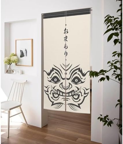 Traditional Japanese Noren Door Curtain with Funny Print