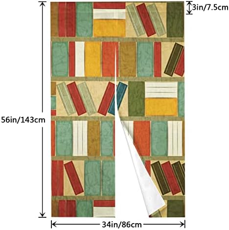 Jumusi Door Curtain 34X56 Library Bookshelf Themed Japanese Noren