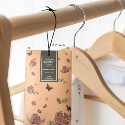 14 Pack Sandalwood Scented Sachets for Closets and Drawers