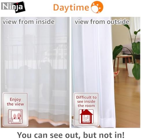 One-Way Privacy Lace Curtains Ninja 2 Panels Set