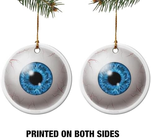GRAPHICS AND MORE Blue Eyes Porcelain Christmas Ornament
