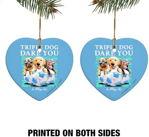 GRAPHICS MORE Heart-Shaped Porcelain Soccer Ball Ornament - 28