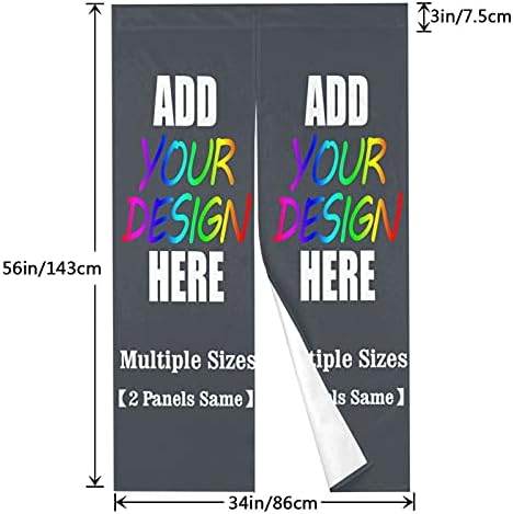 AmaPark Custom Doorway Curtain with Photo Text 2 Panels Dark Heather