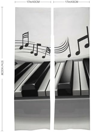 Piano Music Symbol Door Curtain 57x17 Inches